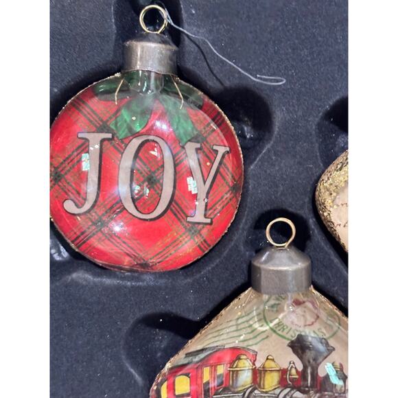 Vintage Inspired Glass larger Christmas Ornaments Set Of 7 Costco country retro - Picture 2 of 11